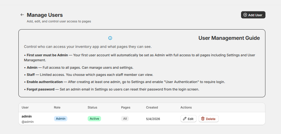 Manage Users